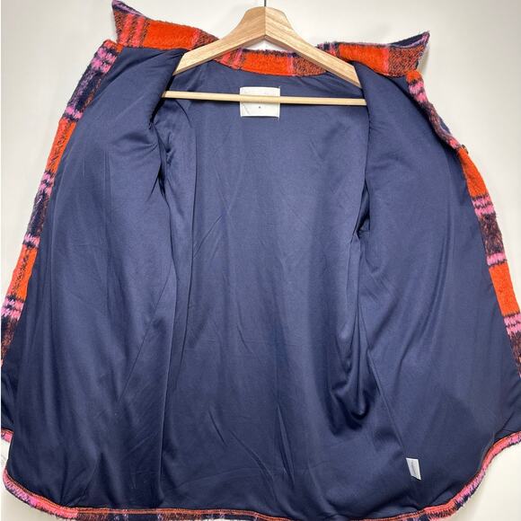 Panache Apparel Plaid Shacket Wool Blend Sz M Swiftie Life of Showgirl Oversized - Picture 10 of 12